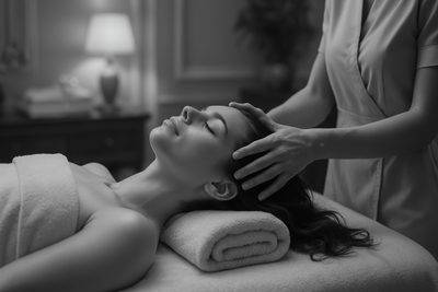 relaxing head massage female luxury salon reealistic